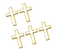 Lot de 5 broches élégantes en forme de crucifix en métal pour les chrétiens et les amateurs d'accessoires tendance, Narrow face, Comme décrit