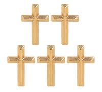 Lot de 5 broches en forme de crucifix - Doré/argenté - Accessoire pour mariage, fête, rassemblements religieux, chrétiens, Wide noodles, Comme décrit