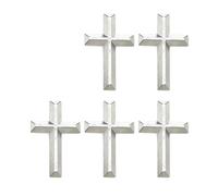 Lot de 5 broches en métal en forme de crucifix - Doré/argenté - Accessoire tendance unisexe pour chrétiens à porter au quotidien, Narrow face, Comme décrit