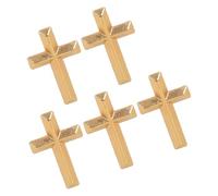 Lot de 5 broches en métal en forme de crucifix - Doré/argenté - Accessoire tendance unisexe pour chrétiens à porter au quotidien, Narrow face, Comme décrit