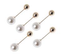 Lot de 5 broches personnalisées imitation double perle pour badge, chapeau, sac, châle, écharpe, bijoux classiques Starts, série Oliver Twist, taille unique, Comme décrit