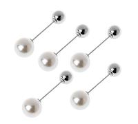 Lot de 5 broches personnalisées imitation double perle pour chapeau, sac, châle, écharpe, bijoux pour femme, taille unique, Comme décrit