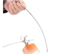 Lot de 5 brochettes ergonomiques à poignée ondulée pour grillades en plein air, jardin, pique-nique, camping, randonnée, voyage, pêche (20 cm)