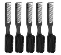 Lot de 5 Brosses à Barbe pour Hommes, Manche Ergonomique, Souples et Rigides, Double Tête, pour Application de Mousse à L'huile, pour Voyage, pour Salon de Coiffure, en Nylon ABS