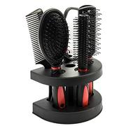 Lot de 5 brosses à cheveux avec miroir, peigne, kit de miroir, brosse antistatique, peigne, peigne pour le cuir chevelu, peigne pour le massage, démêleur, brosse à cheveux avec miroir et support pour