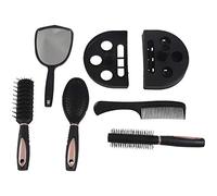 Lot de 5 brosses à cheveux pour femme avec miroir et support Rose