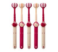 Lot de 5 brosses à dents pour - Lot de 5 brosses spatiales à trois côtés, outil de nettoyage à poils doux, accessoire de soin des dents doux, kit d'hygiène réutilisable | Solution de brossage