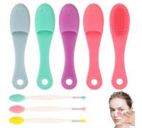 Lot de 5 brosses à récurer les pores pour le visage, 3 brosses de nettoyage des lèvres, brosse de nettoyage des pores, exfoliation douce, maquillage, soin de la peau, nettoyage et massage