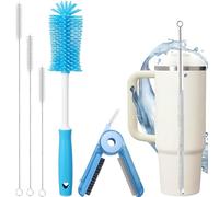 Lot de 5 brosses de nettoyage pour bouteille d'eau de 591 ml, 940 ml, 1200 ml, brosse multifonction et longue brosse de nettoyage pour gobelet Owala/Stanley/Yeti