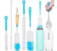Lot de 5 brosses de Nettoyage pour Bouteille d'eau et Paille - pour Lavage, décanteur de vin, bébé, Kombucha, tuyaux, Thermos, éviers, bières