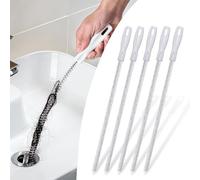Lot de 5 brosses de nettoyage pour évier - Outil de débouchage flexible pour évier de cuisine et de salle de bain - 45 cm