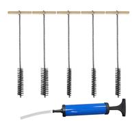 Lot de 5 brosses de nettoyage pour trous de perçage WIYETY : 8 mm/12 mm/16 mm/20 mm/25 mm, acier inoxydable, brosses à poils noués en une seule rangée, soufflage de trou de perçage