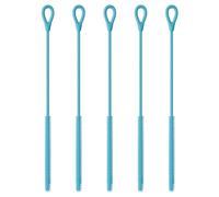 Lot de 5 brosses de nettoyage réutilisables en silicone extra longues de 25 cm avec poignée antidérapante de 3 mm, 6 mm, 9 mm, outil de nettoyage pour pailles en verre et métal (bleu)