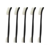 Lot de 5 brosses métalliques à double tête avec poils en acier, laiton et nylon pour le nettoyage de la peinture et du plastique - Outil à main de 17 cm pour atelier et garage (nylon)