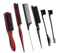 Lot de 5 brosses tendance pour cheveux secs et ondulés - Aspect élégant - Peigne à sourcils avec forme ondulée - Pour femmes, hommes, enfants et coiffeurs