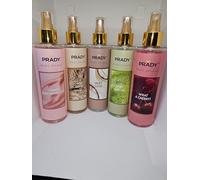 Lot de 5 brumes PRADY Body Splash Collection, Parfums en Vaporisateur, Fragrances What A Cherry, Very Match, Milky Coco, Oak Santal, Yummy Marshmallow