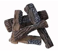 Lot de 5 bûches en céramique décoratives pour cheminée au bioéthanol ou au gaz, bûches en céramique résistantes à la chaleur