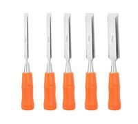 Lot de 5 burins à bois avec bord biseauté et poignée ergonomique pour le travail du bois - 6 mm, 8 mm, 12 mm, 18 mm, 24 mm