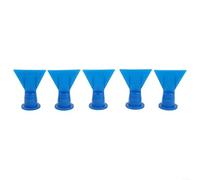 Lot de 5 buses de calfeutrage en silicone en forme de vague, pièces de rechange à pointe plate, dents externes de 14,5 mm pour tubes de type cartouche, kit d'accessoires de cône en silicone bleu