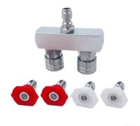 Lot de 5 buses de nettoyeur haute pression 5000 PSI double embout de pulvérisation avec connexion rapide pour buse rouge et blanche compatible avec les buses rouges et blanches