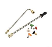 Lot de 5 buses de nettoyeur haute pression avec baguette d'extension coudée en acier inoxydable et connexion rapide, compatible avec Karcher K2-K7, pour nettoyer les gouttières, voitures, patios