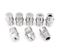 Lot de 5 buses de pulvérisation plates en acier inoxydable 304, filetage mâle BSPT 1/8 1/4, 65-110 degrés(1/8 External Thread 9.5mm (Bore Diameter 3.6mm),95°)
