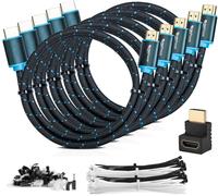 Lot De 5 Câbles 1M Hdmi 2.0 À Haut Débit Avec Ethernet, 30 Awg, Supportent Totalement Les Canaux 3D 4Kx2K / 60Hz Et Le Canal De Retour Audio - Câble Ultra Hd 1 Mètre - Mâle À Mâle