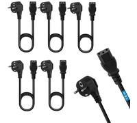 Lot de 5 Câbles Cordons d’Alimentation 1,80m pour Appareils Prise CEE 7/7 Schuko vers IEC 320 C13, pour PC, Moniteur, TV, écran d'ordinateur, vidéoprojecteur, appareils ménagers