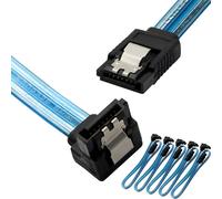 Lot De 5 Câbles De Données Sata 3-90 Degrés - Serial Ata Iii - 6 Gbit/S - 7 Broches Femelle Vers Femelle - Cordon De Données Plat Avec Loquet De Verrouillage Pour Disque Dur Sata - 0,45 M - [X4290]
