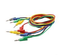 Lot de 5 câbles de test banane empilables pour multimètre et test électrique avec bornes en cuivre de 4 mm, longueur 100 cm et spécifications 1000 V 15 A