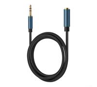 Lot de 5 câbles d'extension de 3,5 mm en nylon pour cordon auxiliaire tressé plaqué or pour écouteurs, haut-parleurs, barre de son, TV, lecteur MP3, studio à domicile, noir