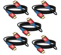 Lot de 5 câbles HDMI 2.1 de 2,4 m, haute vitesse blindé HDMI TV Cord CL3