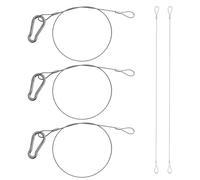 Lot de 5 câbles métalliques antivol en acier inoxydable avec œillets - 1,5 mm - Câble de sécurité pour vélo, moto, meubles, jardin, etc