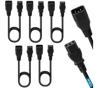 Lot de 5 Câbles Rallonges Alimentation électrique 1,80m IEC C13 à C14, pour PC, Ordinateur, Ecran, Onduleur, Imprimante, vidéo projecteur et appareils ménagers