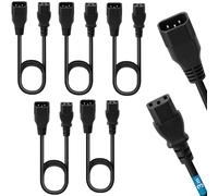 Lot de 5 câbles Rallonges Alimentation électrique 3,00m IEC C13 à C14, pour PC, Ordinateur, Ecran, Onduleur, Imprimante, vidéo projecteur et appareils ménagers