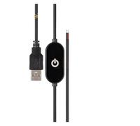 Lot de 5 câbles variateur tactile 2 A 5 V, fiche de 1,5 m vers contrôleur à 2 fils(Black USB 5V 2A)