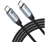 Lot de 5 câbles vidéo USB C pour moniteur de charge de données de 1,8 m, vidéo 4K @ 144 Hz/transfert de données 20 Gbit/s/cordon de charge de type C 240 W, USB C 3.2 Gen 2 pour appareil photo, SSD