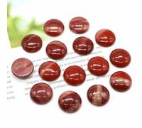 Lot de 5 cabochons en pierre naturelle ronde, perles de 6, 8, 10, 12, 14, 16, 18, 20, 25 mm, cabochon, camée, bricolage, fabrication de bagues, colliers, bijoux, jaspe rouge, 10 mm