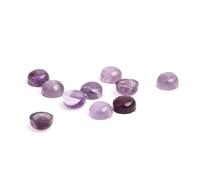 Lot de 5 cabochons ronds en cristal d'améthyste 6 mm pour fabrication de bijoux (sans trou)