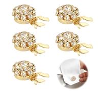 Lot de 5 cache-boutons en strass pour femme - Boutons de manchette pour cardigan - Pour costume, manchette, smoking, chemise, bricolage, décoration de vacances