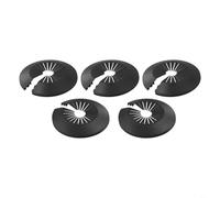 Lot de 5 cache-tuyaux à bride pour fixation murale pour tuyaux de chauffage offrant un design décoratif de rosace adapté à différents types de tuyaux (30-55 mm)