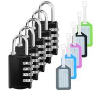 Lot de 5 Cadenas Code, Cadenas Code 4 Chiffres, Petit Cadenas Code, en Alliage de Zinc, Résistant aux intempéries, pour Casier, Bagage, Valise