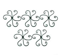 Lot de 5 cadres de support en métal pour fleurs, légumes et plantes grimpantes pour favoriser la circulation de l'air autour des tiges (A, vert, 16,5 cm)