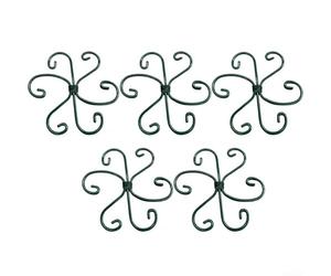 Lot de 5 cadres de support en métal pour fleurs, légumes et plantes grimpantes pour favoriser la circulation de l'air autour des tiges (A, vert, 16,5 cm)