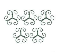 Lot de 5 cadres de support en métal pour plantes - Support anti-basculement - Vert doré - 10,5 cm, 14,5 cm, 16,5 cm - Pour extérieur, jardin et intérieur - Résistant aux intempéries - Décoration (B