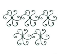 Lot de 5 cadres de support en métal pour plantes, tiges de support anti-basculement - Vert doré - 10,5 cm, 14,5 cm, 16,5 cm - Pour extérieur, jardin et plantes d'intérieur - Résistant aux intempéries