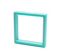 Lot de 5 cadres flottants transparents pour bagues, pièces de monnaie, bijoux, objets de collection avec support bleu sans base (110 x 110 x 20 mm)