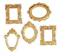 Lot de 5 cadres photo antiques baroques rétro en résine vintage ovale rectangulaire pour la photographie de décoration d'intérieur