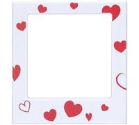 Lot de 5 cadres photo magnétiques carrés imprimés UV, motif cœur et étoile pour photos carrées, matériau ABS, aimants puissants et colorés (cœur rouge)