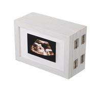 Lot de 5 cadres photo pliables pour échographie - Support réglable pour affichage à la maison - Photo en bois pliable